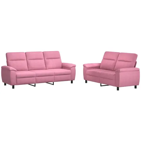 vidaXL Ensemble de Canapés 2 pcs Rose Tissu – 297598 – image 2