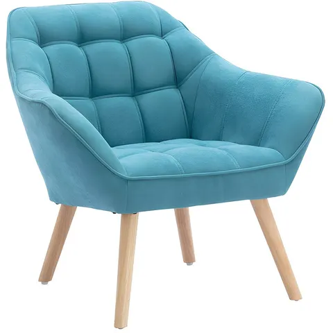 vente-unique.com Ensemble canapé fauteuil polyester bleu turquoise Bleu 127x77x73cm – image 3