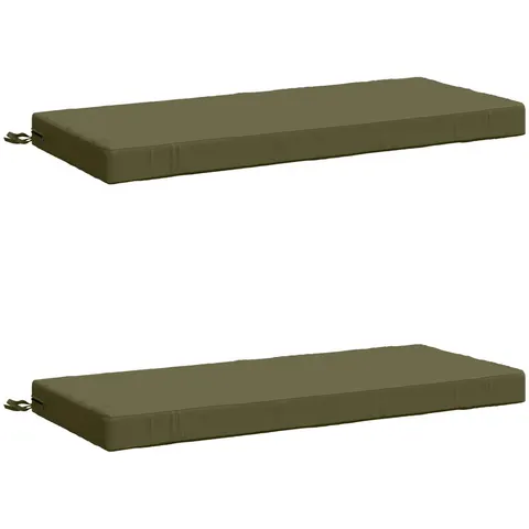 vidaXL Coussins de Banc SOEST 2 pc 100 % polyester Vert olive – 470267 – image 3