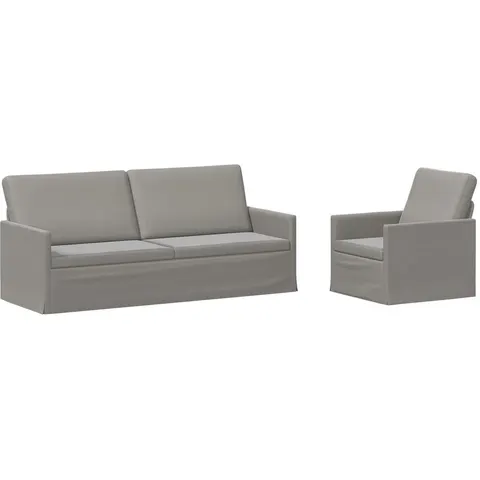 vidaXL Ensemble de Canapés 2 pcs Gris clair Velours (V) – 320661 – image 2