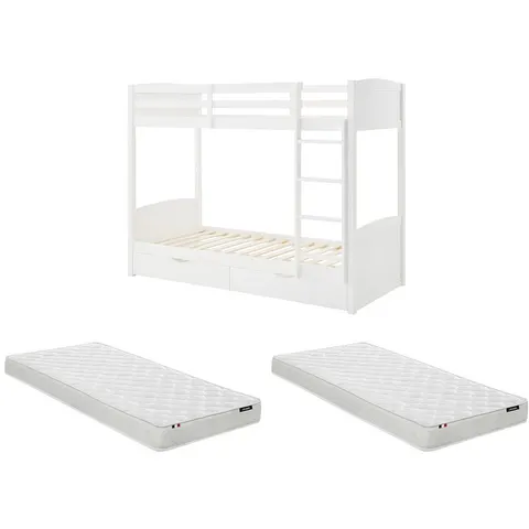 Vente-unique Stapelbed hout wit 90 x 200 cm – 182378 – afbeelding 2