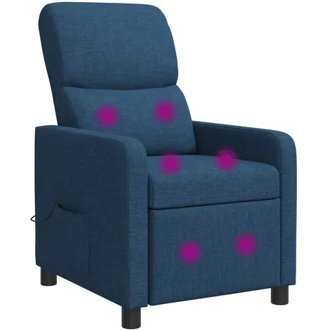 vidaXL Fauteuil de massage inclinable Bleu Polyester – image 2