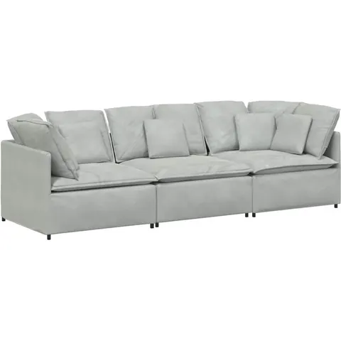 vidaXL Canapé modulable avec coussins velours gris clair – 642936 – image 3