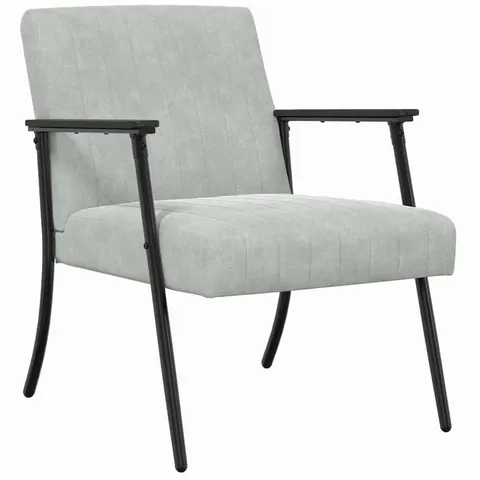vidaXL fauteuil Gris clair Velours – 939678 – image 2