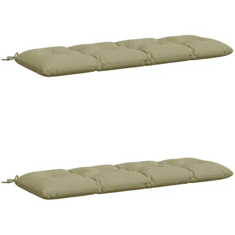 vidaXL Coussins de Banc VIANEN 2 pc 100 % polyester Vert clair – 496441 – image 3