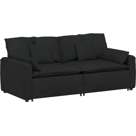 vidaXL Canapé modulable avec coussins noirs – 641335 – image 3