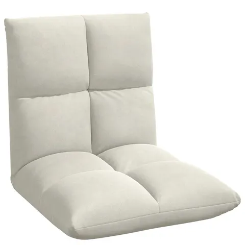 vidaXL Fauteuil de sol ajustable Crème Velours – 531604 – image 2