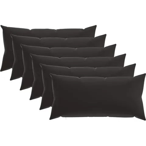 vidaXL Coussin 6 pc HEERLEN Noir 40 x 80 cm Polyester – image 2