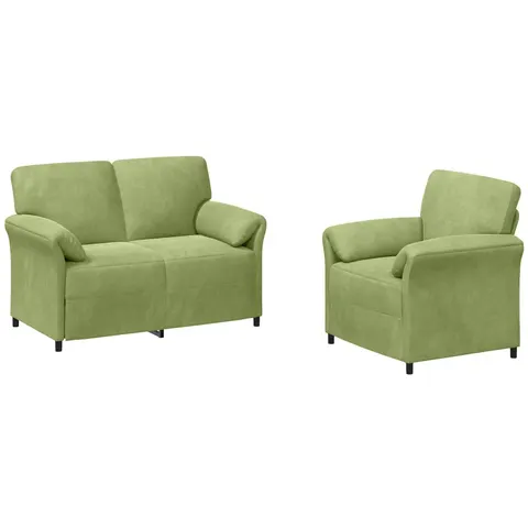 vidaXL Ensemble de Canapés 2 pc Vert clair Velours – 776654 – image 2