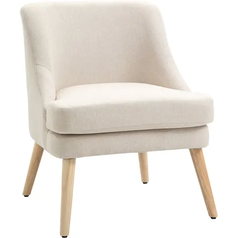 HOMCOM Accentstoel - Polyester - 63x69x79,5cm - Beige – afbeelding 2