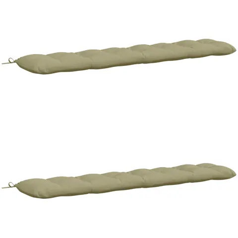 vidaXL Coussins de Banc VIANEN 2 pc 100 % polyester Vert clair – 498841 – image 2