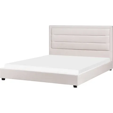 ROUEN - Bed - Lichtbeige - 180 x 200 cm - Polyester – afbeelding 2
