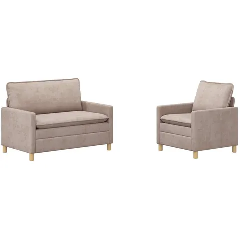 vidaXL Ensemble de Canapés 2 pc Beige Polyester – 593381 – image 2