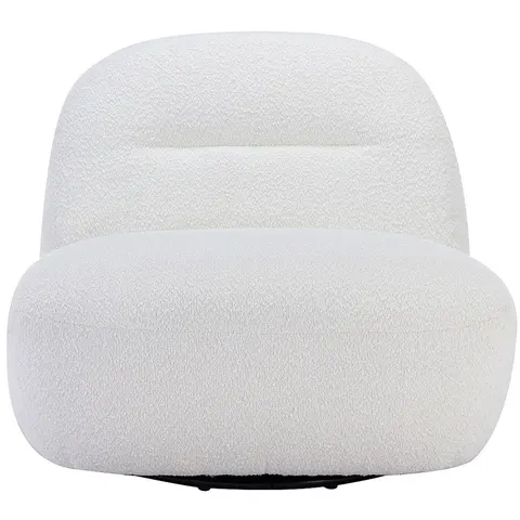 vente-unique.com Fauteuil droit polyester blanc 82x73x84cm – image 3