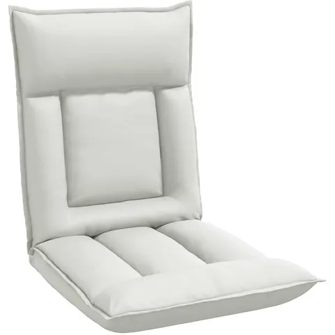 vidaXL Fauteuil de sol ajustable Blanc Simili cuir – 531925 – image 2