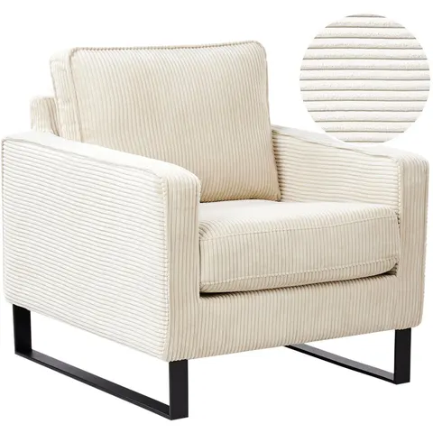 VIND - Fauteuil - Lichtbeige - Corduroy – afbeelding 2
