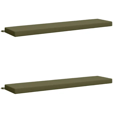 vidaXL Coussins de Banc SOEST 2 pc 100 % polyester Vert olive – 468523 – image 3