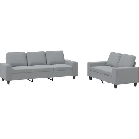 vidaXL Ensemble de canapés 2 pcs gris clair tissu – 068650 – image 2