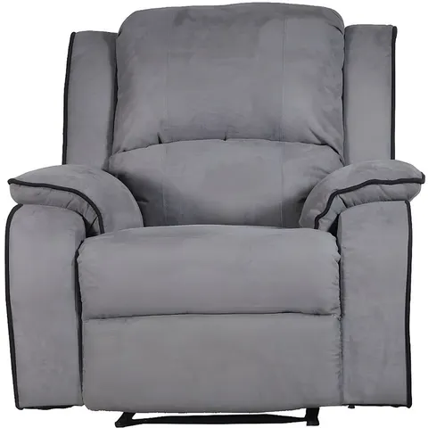 Vente-unique Fauteuil relax en microfibre HERNANI - Gris – image 2