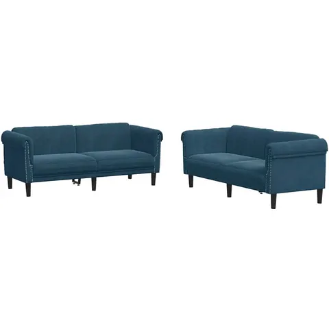 vidaXL Ensemble de canapés 2 pcs bleu velours – 289185 – image 2