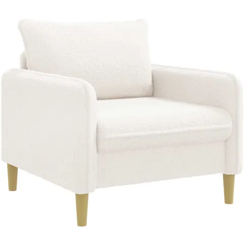 vidaXL Fauteuil XL Blanc Bouclé – image 2