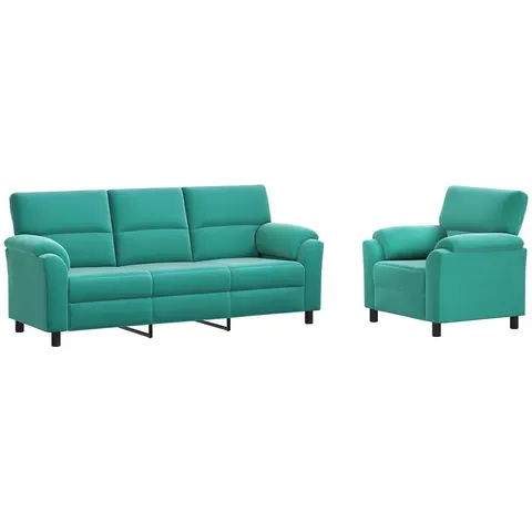 vidaXL Ensemble de Canapés 2 pcs Turquoise Velours – 294931 – image 2