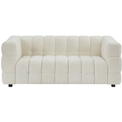 vente-unique.com Canapé fixe polyester 2 places blanc 189x72x89cm – image 3