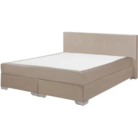 CONSUL - Boxspring - Lichtbeige - 160 x 200 cm - Fluweel – afbeelding 2