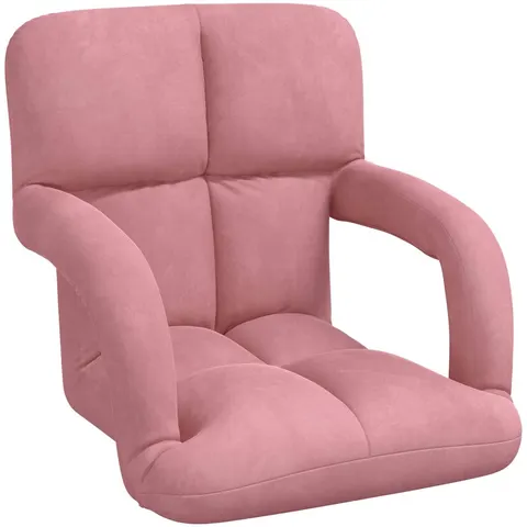 vidaXL Fauteuil de sol ajustable Rose Velours – 531406 – image 2