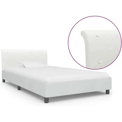 vidaXL - Bedframe - kunstleer - wit - 90x200 - cm – 698014 – afbeelding 2