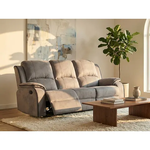 Vente-unique Driezits relaxbank microvezel HERNANI - grijs – afbeelding 2