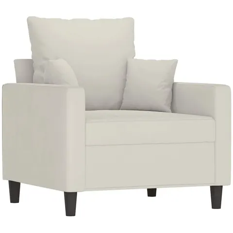 vidaXL Fauteuil Crème 60 cm Velours – 140172 – image 2