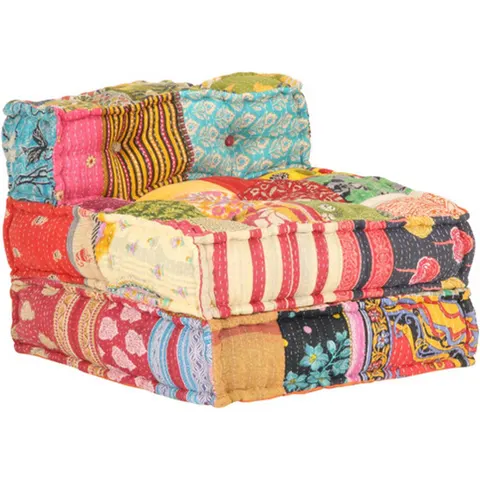 vidaXL Pouf modulaire Patchwork Tissu – image 2