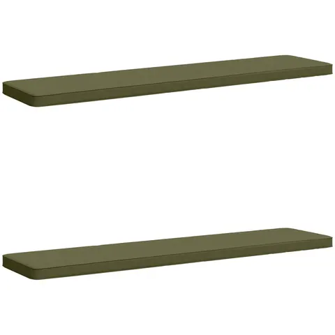 vidaXL Coussins de banc 2 pièces VUGHT 2 pc 100 % polyester Vert olive – 484189 – image 3