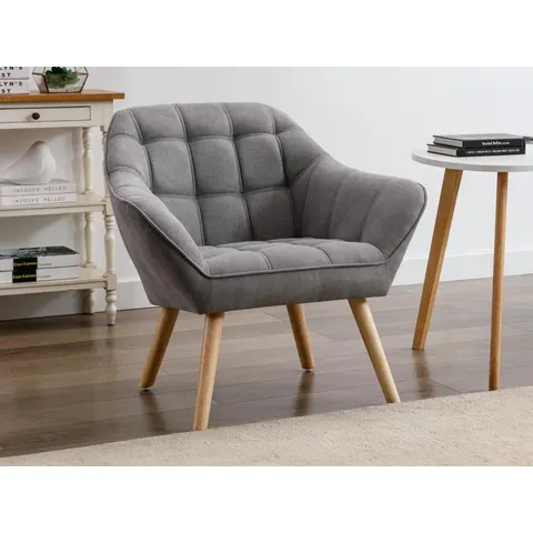 Vente-unique Fauteuil en tissu gris CASERTA – image 2