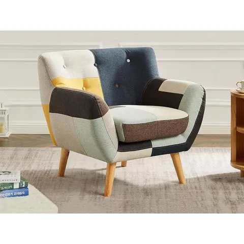 Vente-unique Fauteuil en tissu patchwork SERTI II – image 2