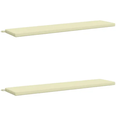 vidaXL Coussins de Banc SOEST 2 pc 100 % polyester Crème – 460169 – image 2