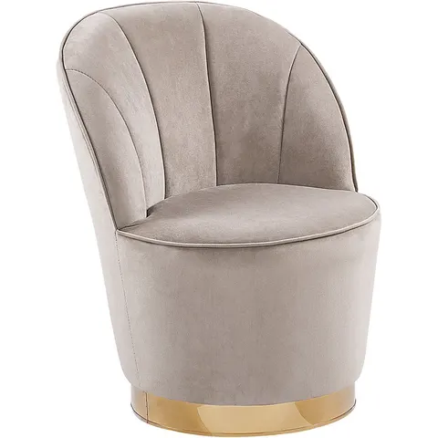 ALBY - Fauteuil - Lichtbeige - Fluweel – afbeelding 2