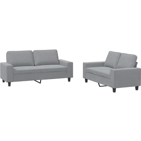 vidaXL Ensemble de canapés 2 pcs gris clair tissu – 068490 – image 2