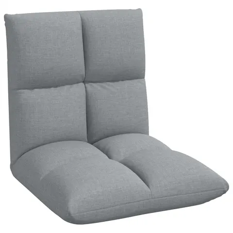 vidaXL Fauteuil de sol ajustable Gris clair Tissu – 531468 – image 2