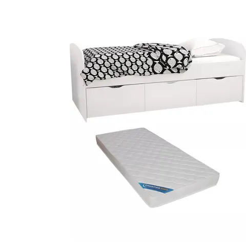 Vente-unique Bedframe hout wit 90 x 190 cm – 028041 – afbeelding 2