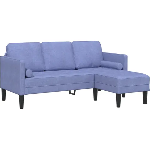 vidaXL Ensemble de Canapés avec coussin Bleu denim Polyester – image 3