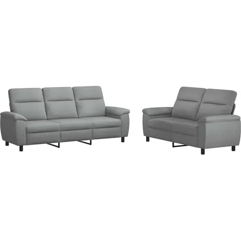 vidaXL Ensemble de Canapés 2 pcs Gris clair Tissu – 297475 – image 2