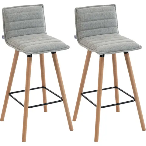 HOMCOM-Barkruk-Polyester-48x48x99,5cm-Grijs – afbeelding 2