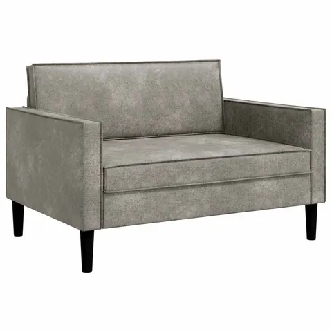 vidaXL Fauteuil XXL Gris clair Simili daim – image 2