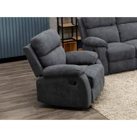 vente-unique.com Fauteuil relax polyester gris anthracite Gris 91x100x96cm – image 3