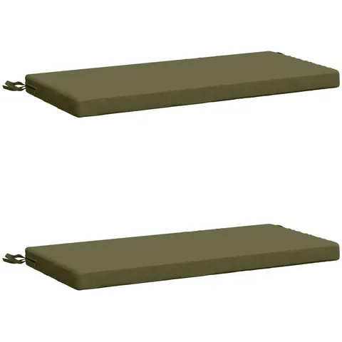 vidaXL Coussins de Banc SOEST 2 pc 100 % polyester Vert olive – 454601 – image 3