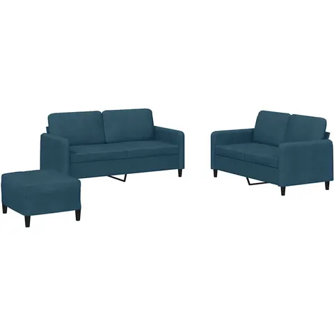 vidaXL Ensemble de canapés 3 pcs bleu velours – 069602 – image 2