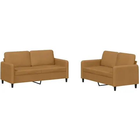 vidaXL Ensemble de canapés 2 pcs marron velours – 069480 – image 2