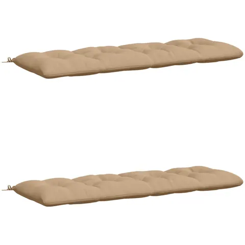 vidaXL Coussins de Banc VIANEN 2 pc 100 % polyester Sable – 499626 – image 2